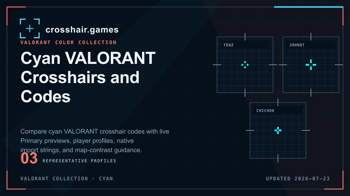 青色 VALORANT 准星与导入代码 分类代表准星预览