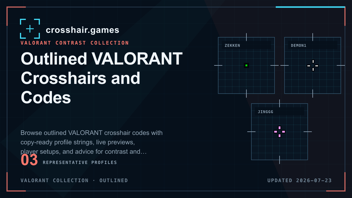 带轮廓的 VALORANT 准星与代码 分类代表准星预览
