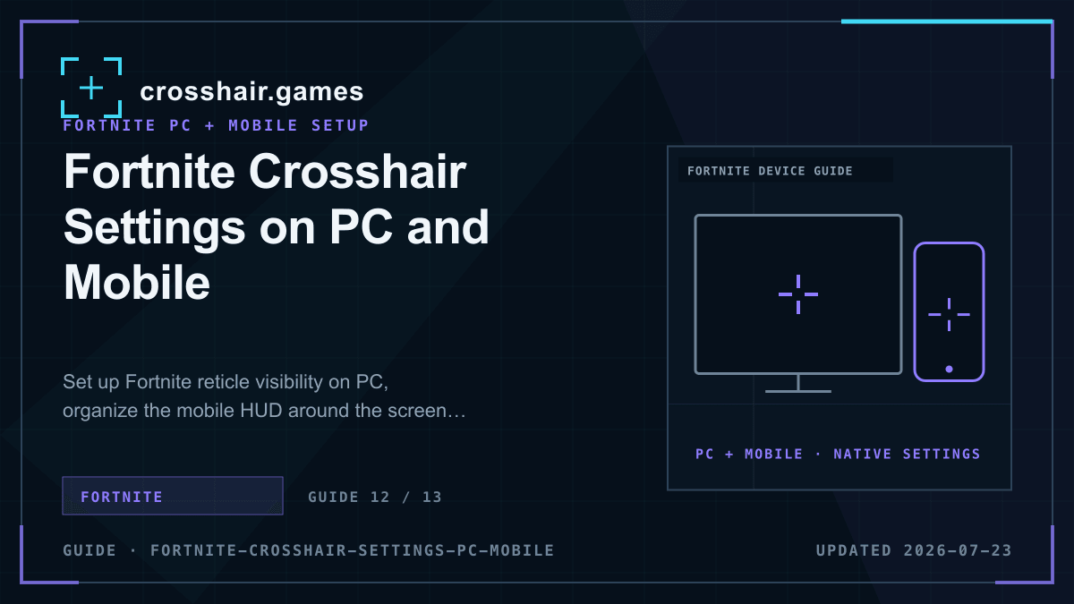 Fortnite Crosshair Settings on PC and Mobile visual guide from Crosshair Games