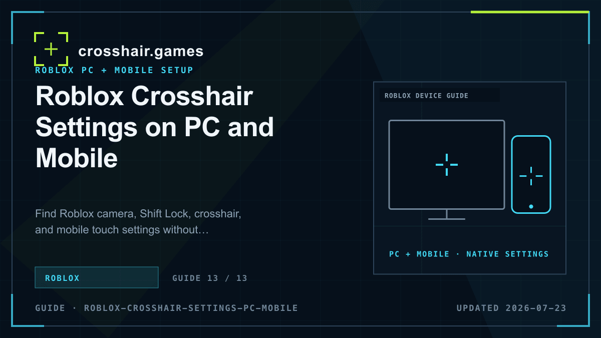 Roblox Crosshair Settings on PC and Mobile visual guide from Crosshair Games